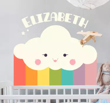 Cuki boldog felhő matrica gyerekeknek - TenStickers
