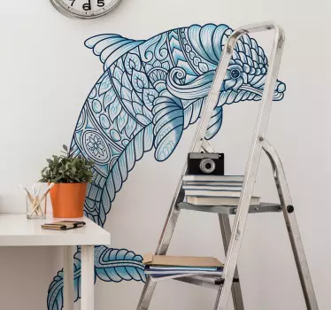 Dekoratív delfin hal matrica - TenStickers