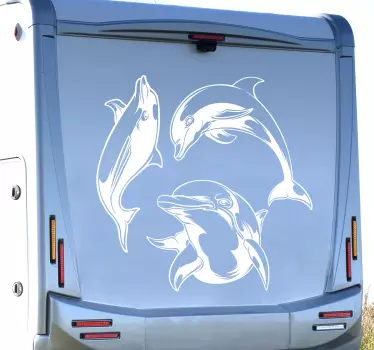Delfin sziluett lakóautó hal matrica - TenStickers