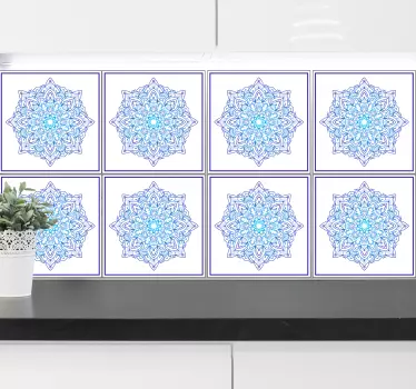 Delfts kék mandala cserép transzfer - TenStickers
