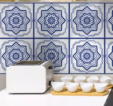 Delfts kék mandala mintázatú cserép átadása - TenStickers