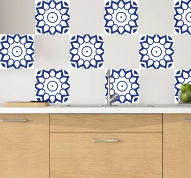 Delfts kék mandala virágok cserép átadása - TenStickers