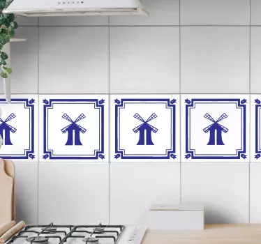 Delfts kék mintás csempe matrica - TenStickers