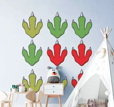 Dinoszaurusz lábnyoma sárkány fal matrica - TenStickers