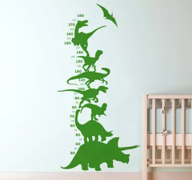 Dinoszaurusz magasság diagram matrica - TenStickers