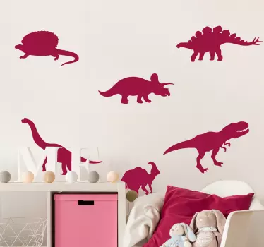 Dinoszaurusz siluettek gyűjteménye matrica - TenStickers
