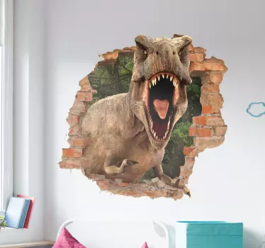 Dinoszaurusz trompe l'oeil falmatrica - TenStickers