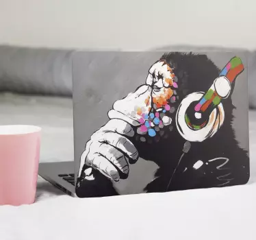 Dj majom graffiti bansky art laptop matrica - TenStickers