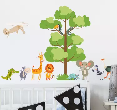 Dzsungel állatok fal matrica - TenStickers