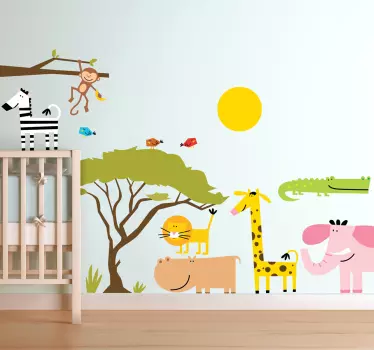 Dzsungel állatok gyerekek matrica - TenStickers