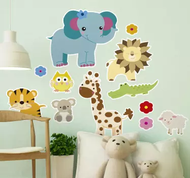 Dzsungel gyerekek vadállat matrica - TenStickers