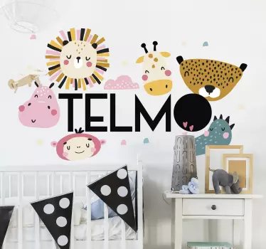 Dzsungel név illusztráció fal art - TenStickers