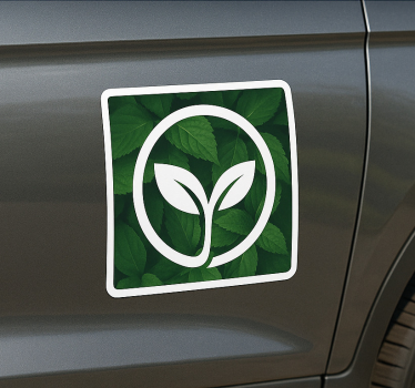 Egyedi logó levelek háttere autó matrica - TenStickers