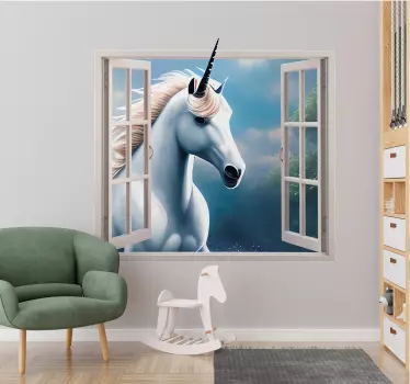 Egyszarvú ablak 3d matrica - TenStickers