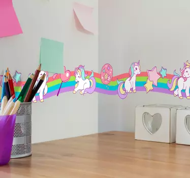 Egyszarvú szegély matrica - TenStickers
