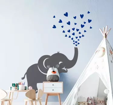 Elefánt szív permetezésével vadállat matrica - TenStickers