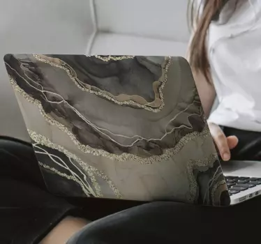 Elegáns márvány témájú laptop matrica - TenStickers