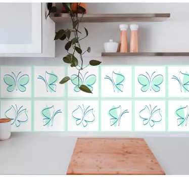 Elegáns pillangó motívumok csempematrica - TenStickers