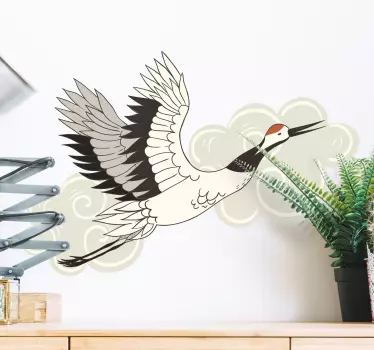 Elegáns repülő daru madár matrica - TenStickers