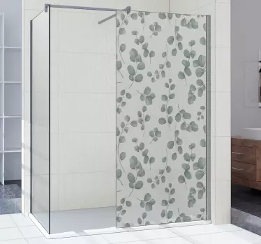 Elegáns varrat nélküli mintás akvarell virágos zuhany matrica - TenStickers