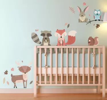 Erdei állatok gyermek matrica - TenStickers