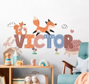 Erdei kölyök állatok egyedi matrica - TenStickers