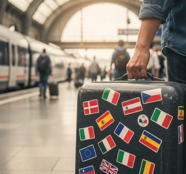 Európai zászlók készlet erdei állatok falmatrica - TenStickers