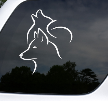 Farkas vonalrajz autó matrica - TenStickers