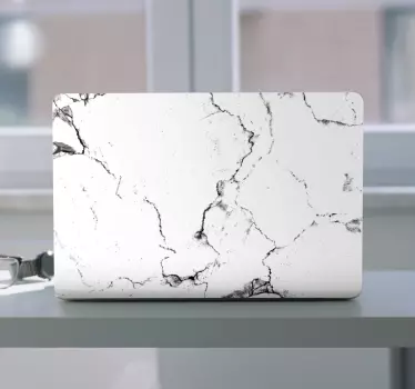 Fehér márvány textúra laptop matrica - TenStickers