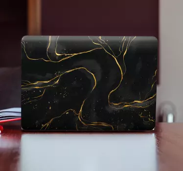 Laptop matrica fekete és arany márvány - TenStickers