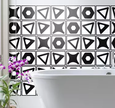 Fekete-fehér csempe transzfer - TenStickers