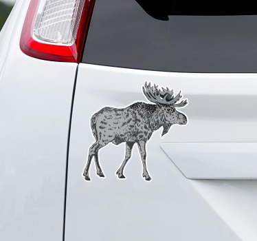 Fekete-fehér jávorszarvas Matrica Autók - TenStickers