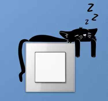 Fekete macska világítás kapcsoló fedél matrica - TenStickers