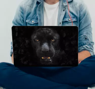 Fekete párduc laptop matrica - TenStickers