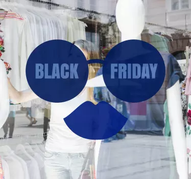 Fekete péntek design szemüveg és ajkak matrica - TenStickers