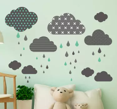 Felhők skandináv stílusú otthoni fal matrica - TenStickers