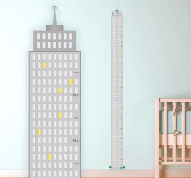 Felhőkarcoló magasság diagram matrica - TenStickers