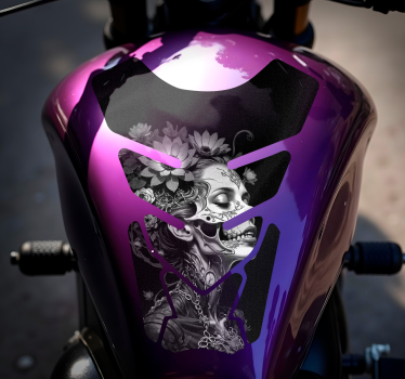 Festett csontvázas hölgy motoros matrica - TenStickers