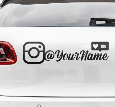 Fiatalos stílusú egyedi instagram név autó matrica - TenStickers