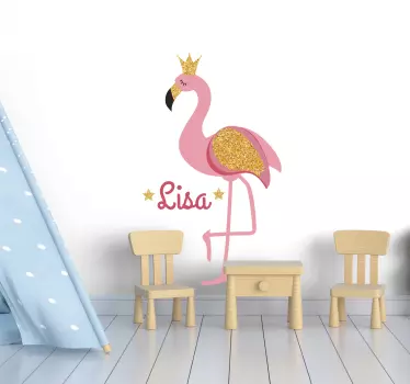 Flamingó név madár matricával - TenStickers