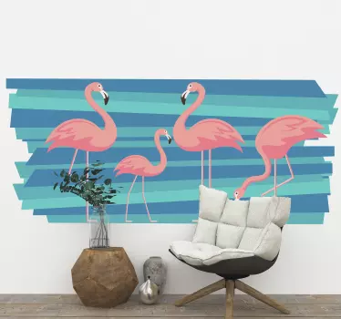 Flamingók madár matrica - TenStickers