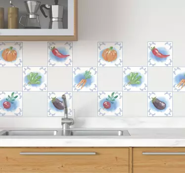 Friss zöldség cserép transzfer - TenStickers