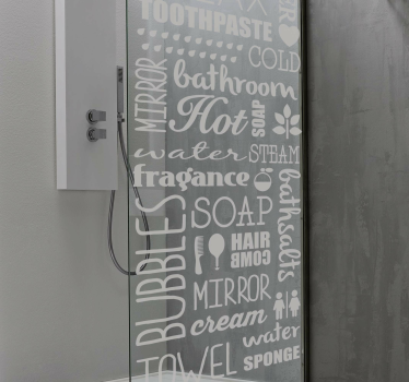 Fürdőszoba szó felhő zuhany matrica - TenStickers