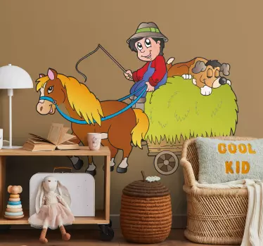 Gazda és lovas gyerekek matrica - TenStickers