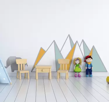 Geometriai stílusú elefánt illusztráció matrica - TenStickers