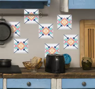 Geometrikus színes mintás csempematrica - TenStickers