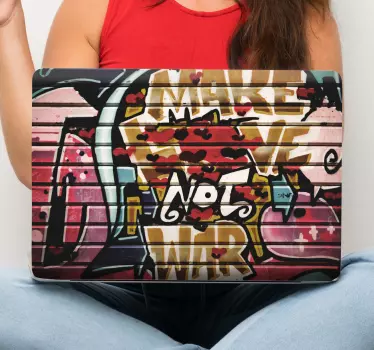 Graffiti városi fal laptop matrica - TenStickers