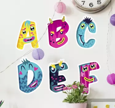 Gyerekek ábécé betűi ábécé falimatrica - TenStickers