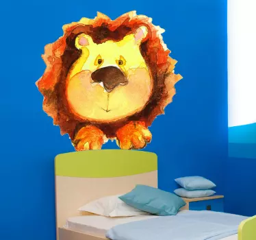 Gyerekek akvarell oroszlán fal matrica - TenStickers