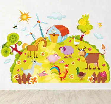 Gyerekek farm bolygó fal matrica - TenStickers